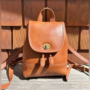 Vintage Coach leather daypack backpack 9960 British tan